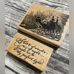 Stampin’ Up! Star of Wonder Set of 2 rubber stamps great condition
